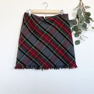 Sanctuary- Wool Blend Plaid Mini Skirt Size M